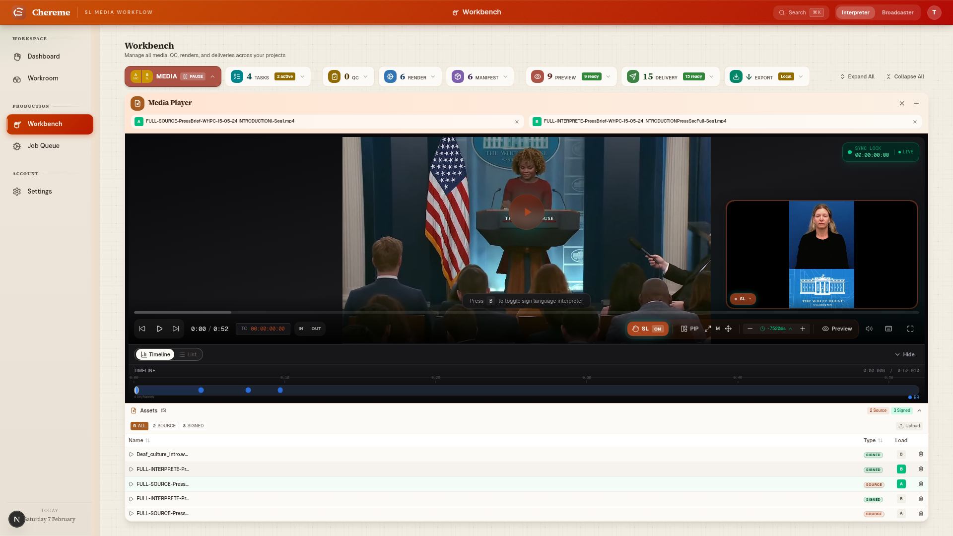 Authoring prototype with signer overlay